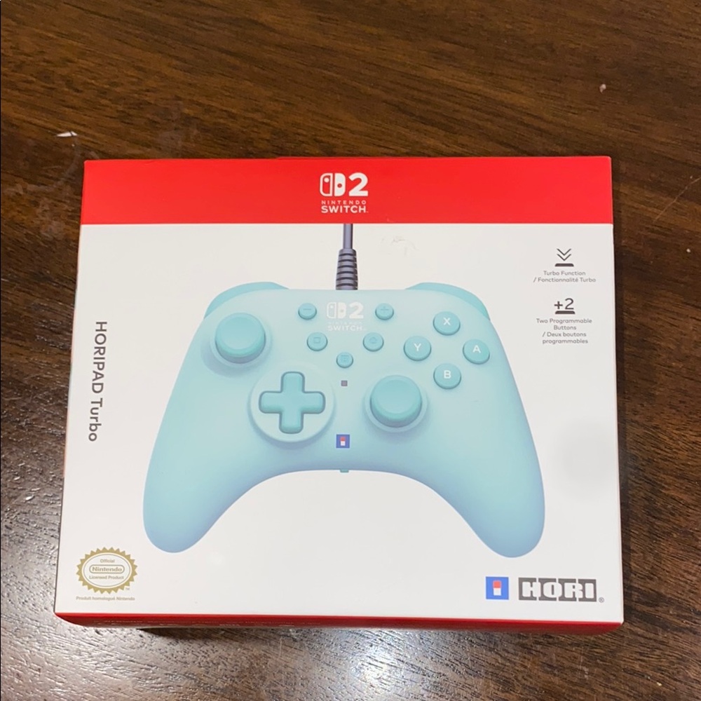 Brand New Horipad Turbo Wired Controller for Nintendo Switch 2- Light Blue